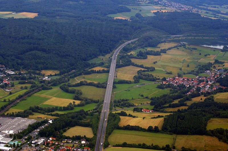 Luftbild Autobahn A66 bei Bad Soden Salmünster