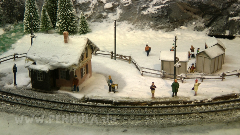 Modeleisenbahn im Winter von Hans Louvet in Spur H0