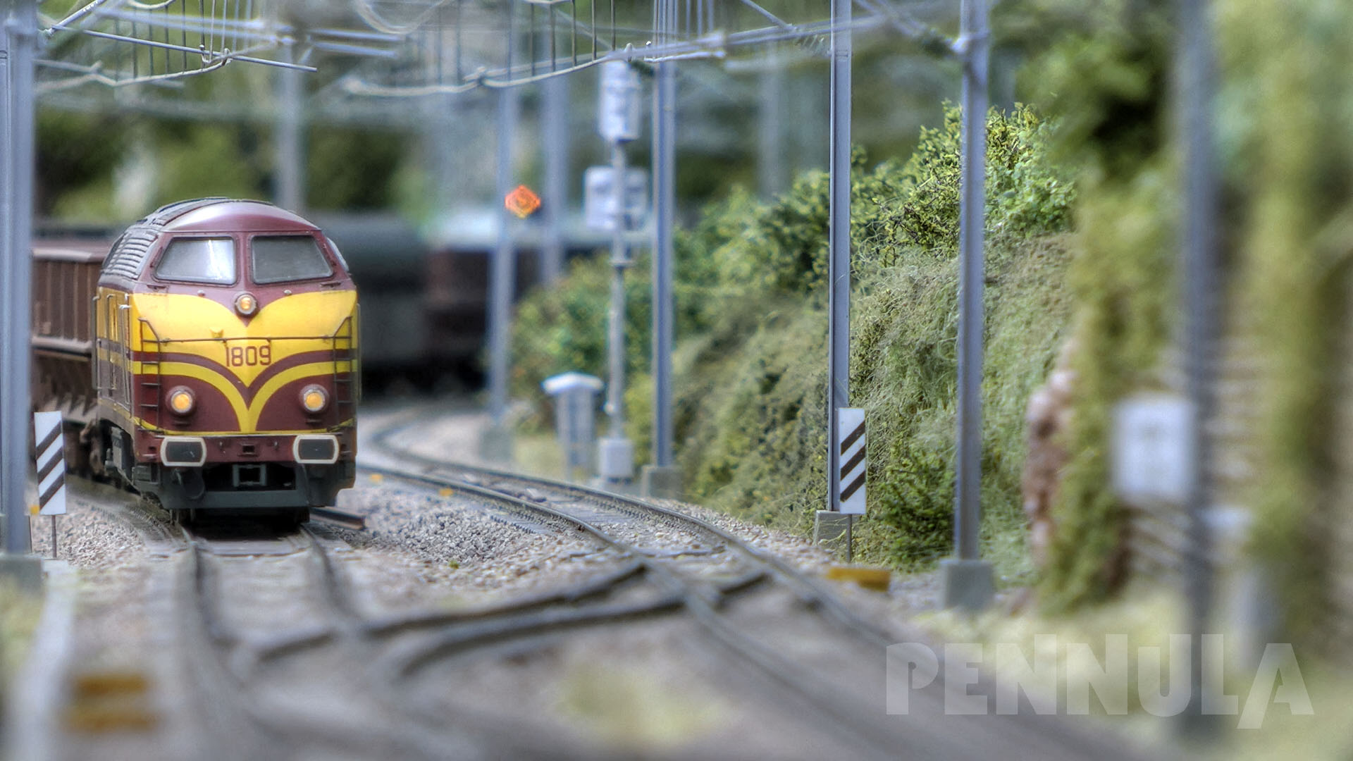 Modelleisenbahn H0 Diorama der Bahnstrecke von Luxemburg nach Spa (CFL Nordstrecke)